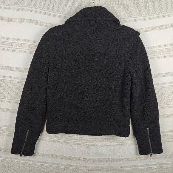 Max Studio Black Fuzzy Zip Jacket with Pockets Size M NWT - Picture 2 of 9